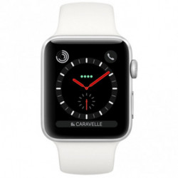 Apple Watch Series 3 boîtier en acier de 38mm avec Bracelet Sport blanc coton Cellular
