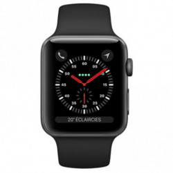 Apple Watch Series 3 boîtier en aluminium gris sidéral de 38mm avec Bracelet Sport noir Cellular