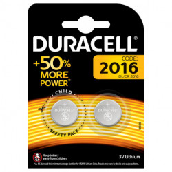 Duracell 2 piles 3V lithium 2016 (lot de 2)