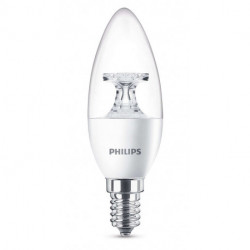 Philips ampoule LED flamme transparente E14 5,5W (40W) 2700K blanc chaud (lot de 2)