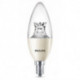 Philips ampoule LED flamme à intensité variable E14 8W (60W) 2700K blanc chaud (lot de 2)
