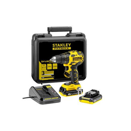 Stanley Perceuse visseuse sans fil brushless Fatmax MCD607D2K 18V-2x2Ah