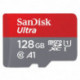 Sandisk Carte mémoire micro SDXC Ultra UHS-I - 128 Go + Adaptateur SD