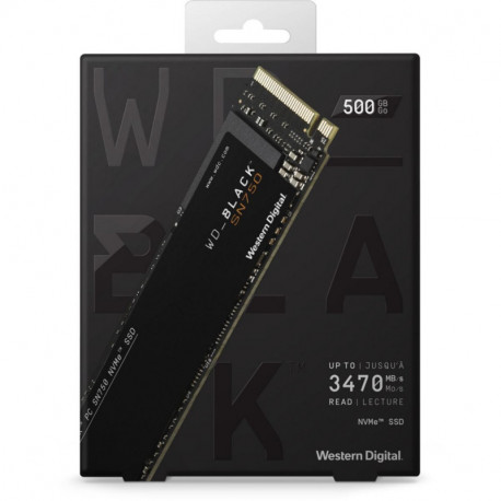 Western Digital Disque SSD interne Black Interne 500Go SN750 + dissipateur