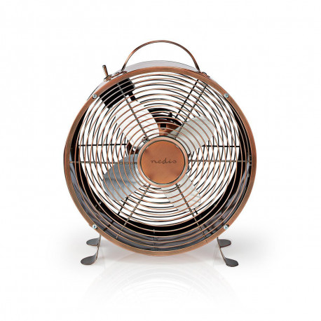 Nedis Ventilateur de Bureau Rétro Diamètre 25cm 2 Vitesses Cuivre