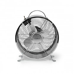 Nedis Ventilateur de Bureau Rétro Diamètre 25cm 2 Vitesses Chrome