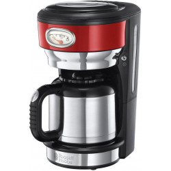 Russell Hobbs Cafetière Isotherme Retro Rouge Urbain 1000W 8 Tasses 21710-56