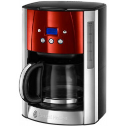 Russell Hobbs Cafetière Programmable Luna Rouge Inox 1000W 12 Tasses 23240-56