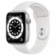 Apple Watch Series 6 GPS Aluminium Argent 44 mm Bracelet Sport Blanc M00D3 (late 2020)