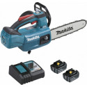 Makita Tronçonneuse d'élagage Makita 18 Volts Li-Ion 5 Ah 25cm DUC254RT2