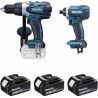 Makita Ensemble de 2 machines Perceuse + visseuse à chocs 18 Volts 5 Ah (DDF458 + DTD152) Makita DLX2144TJ1