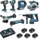 Makita Ensemble de 7 machines Makita (DDF484, DTD154, DGA506, DHS680, DHR243, DTM51, DJV182) DLX7014PTJ