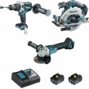 Makita Ensemble de 3 machines 18 V Li-Ion 5 Ah (DHP481 + DGA506 + DHS680) Makita DLX3095PTJ