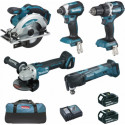 Makita Pack outillage ensemble de 5 machines (DSS610 + DTD153 + DDF484 + DGA504 + DTM51) DLX5021TX1