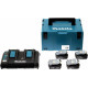 Makita Pack 4 Batteries 18 volts - 4x5,0Ah + chargeur rapide double port + coffret makpac - 197158-5