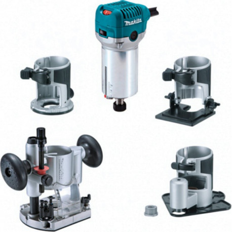 Makita Affleureuse Défonceuse Multifonctions 710 Watt diamètre 8 mm modèle RT0700CX3J