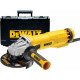 DeWALT Meuleuse Dewalt diamètre 125mm 1400W avec système anti redémarrage + Système DES* avec coffret, mallette de transport DWE