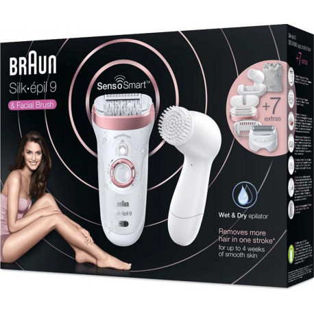 Braun Epilateur Électrique Silk-Epil Sensosmart + Brosse 9 SE 9-880