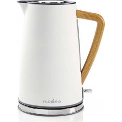 Nedis Bouilloire Électrique 1,7 L Doux au toucher Blanc