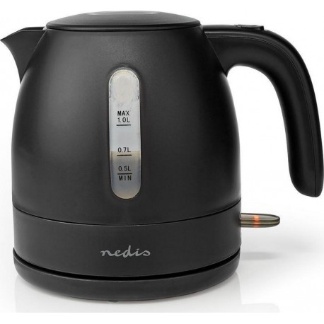 Nedis Bouilloire Électrique 1 L Rotation 360° Noire