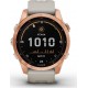 Garmin Montre sport Fenix 7S solar rose gold bracelet beige