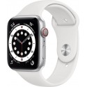 Apple Watch Montre connectée 44MM Acier Arg/Blanc Series 6 Cellular