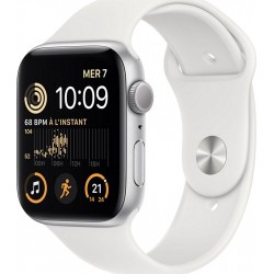 Apple Watch Montre connectée SE 44MM Alu Argent/Blanc