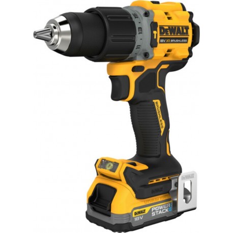 Dewalt Perceuse-visseuse à percussion sans fil DeWalt 18V XR (sans balais) incl. 2x batterie Powerstack (18 Volt / 1,7 Ah) avec 