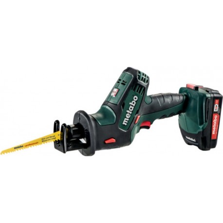 Metabo Scie sabre sans fil SSE 18 LTX Compact metabo, Coffret, 18V 2x2Ah Li-Ion + ASC 55 602266500