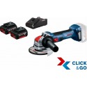 Bosch Meuleuse angulaire sans fil GWX 18V-7, avec 2x batteries GBA 18V 4.0Ah, dans L-BOXX 06019H9105