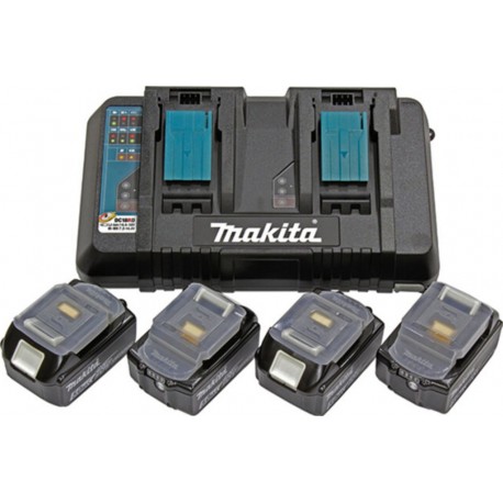 Makita Power Source Kit Li 18V 4x 5Ah batteries + double chargeur 199483-0