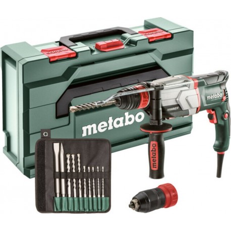 Metabo Set de marteaux multifonctions UHE 2660-2 Quick, avec jeu de forets SDS-plus/burins (10 pièces), en coffret 600697510