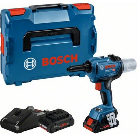 Bosch Pistolet à riveter sans fil GRG 18V-16 C : 2 batteries ProCORE18V 4,0Ah, L-BOXX 06019K5001