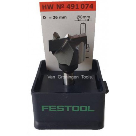 Festool Fraise pour ferrures HW avec queue de 8mm HW S8 D26