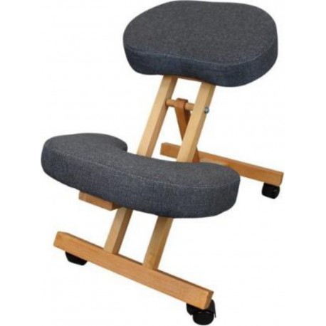 VIVEZEN Tabouret, chaise ergonomique, siège assis genoux en bois pliable et réglable - gris EGK993