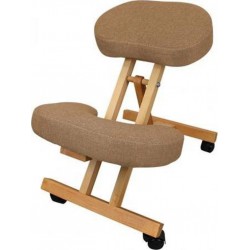 VIVEZEN Tabouret, chaise ergonomique, siège assis genoux en bois pliable et réglable - beige EGK992