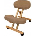 VIVEZEN Tabouret, chaise ergonomique, siège assis genoux en bois pliable et réglable - beige EGK992