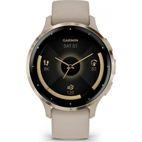 Garmin Montre sport Venu 3S French gray + Cream Gold