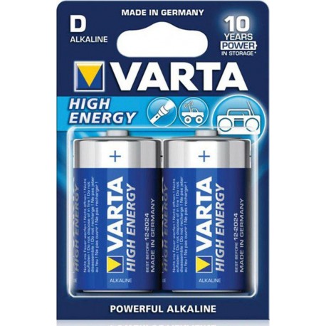 Varta Alkaline High Energy 2 piles 1,5V D LR20