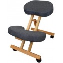 VIVEZEN Tabouret, chaise ergonomique, siège assis genoux en bois pliable et réglable - gris EGK993