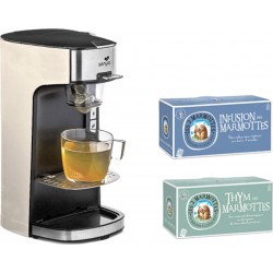 SENYA Machine à thé Crème + 2 boites d'infusions