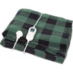 Klarstein Couverture chauffante Dr. Watson XXL - Carreaux verts