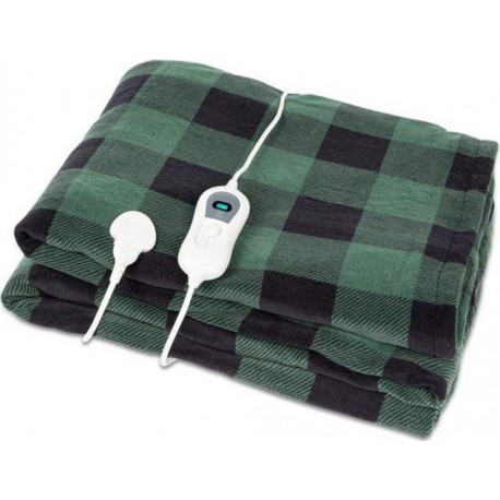Klarstein Couverture chauffante Dr. Watson XXL - Carreaux verts