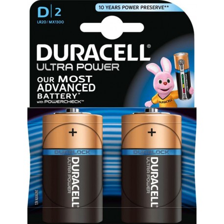 Duracell Ultra Power 2 piles 1,5V alcalines D/LR20 (lot de 3)