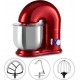 Klarstein delfino - robot de cuisine multifonction 1800w, 6 vitesses, fonction pulse, bol inox 7 litres - rouge