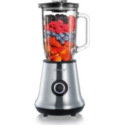 Severin sm3734 blender, récipient en verre d'1l amovible, 2 vitesses + fonction pulse, 22 000 tours/min, range câble, inox / … S