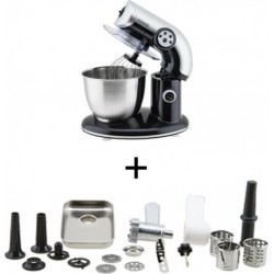 H.koenig km80 s noir + ac8 : robot petrin 1000w+ accessoires optionnels