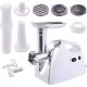 Giantex hachoir à viande electrique, machine à saucisse 1200W en abs + alliage d'aluminium + acier allié, 3 lames, blanc