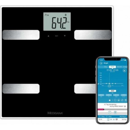 Medisana pèse-personne d'analyse corporelle bs a41 connect noir 431287