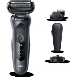 Braun series 6 60-n4500cs tondeuse barbe - 3 sabots - station de charge - technologie sensoflex -autonomie 50min BRA421020124092
